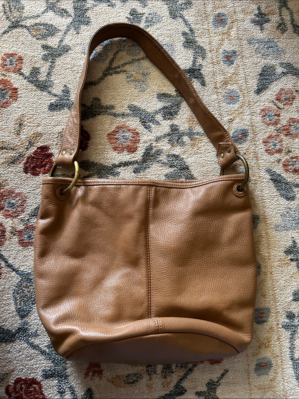 Vintage Stone Mountain Leather Shoulder Bag